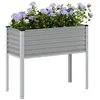 Image de vidaXL Jardinière gris 100x45x90 cm acier jardinière dextérieur bac à fleurs bac à tomates jardinière de terrasse 4008970