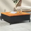 Image de Table de jardin noir 70x70x25 cm résine tressée et bois acacia