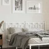 Image de vidaXL Tête de lit de remplacement métal blanc 160 cm 376212
