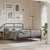 Image de vidaXL Cadre de lit métal avec tête de lit/pied de lit noir 140x190 cm lit double meuble de chambre à coucher lit 376618