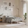 Image de vidaXL Cadre de lit métal sans matelas et tête de lit blanc 120x190 cm 376646