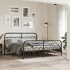 Image de vidaXL Cadre de lit métal sans matelas avec pied de lit noir 183x213cm 377140