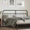 Image de vidaXL Tête de lit de remplacement métal noir 160 cm 377152