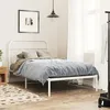 Image de vidaXL Cadre de lit métal sans matelas et tête de lit blanc 107x203 cm 377162