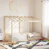 Image de vidaXL Lit pour enfants avec toit 80x200 cm bois massif de pin cadre de lit pour enfants lit pour enfants en bois meuble 847003