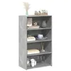 Image de vidaXL Buffet haut gris béton 70x41x124 cm bois dingénierie buffet placard armoire latérale armoire armoire de 846407