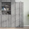 Image de vidaXL Buffet haut gris béton 30x42 5x185 cm bois dingénierie buffet armoire de rangement panneau latéral armoire 3281395