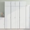 Image de vidaXL Buffet haut blanc 70x425x185 cm bois dingénierie buffet armoire de rangement panneau latéral armoire armoire 3281427