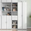 Image de vidaXL Buffet haut blanc 40x425x185 cm bois dingénierie buffet placard armoire latérale armoire armoire de rangement 3281441