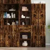 Image de vidaXL Buffet haut chêne fumé 50x425x185 cm bois dingénierie buffet placard armoire latérale armoire armoire de 3281459