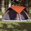 Image de vidaXL Tente de camping de cabine 4 personnes gris orange imperméable 4009454