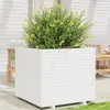 Image de vidaXL Jardinière blanc 80x80x72 cm bois de pin massif jardinière dextérieur bac à fleurs bac à tomates jardinière de 3282625