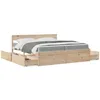 Image de vidaXL Lit avec tiroirs et matelas 200x200 cm bois massif de pin meuble de chambre à coucher lit en bois lit avec tiroir