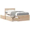 Image de vidaXL Lit avec tiroirs et matelas 90x200 cm bois massif de pin 3281907