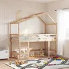 Image de vidaXL Lit superposé avec échelle et toit sans matelas 90x190 cm 3282074