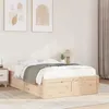 Image de vidaXL Cadre de lit 135x190 cm Bois de pin massif meuble de chambre à coucher sommier lit en bois lit lit double cadre