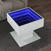 Image de vidaXL Table basse avec LED blanc 50x50x45 cm bois dingénierie 847525