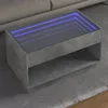 Image de vidaXL Table basse avec LED infini gris béton 90x50x50 cm table dappoint table de salon table latérale bout de canapé 847668