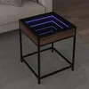 Image de vidaXL Table basse avec LED Infinity chêne marron 40x40x51 cm 847676