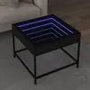 Image de vidaXL Table basse avec LED Infinity noir 50x50x41 cm table dappoint table de salon table latérale bout de canapé 847677