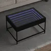 Image de vidaXL Table basse avec LED infini noir 70x50x41 cm table dappoint table de salon table latérale bout de canapé table 847682