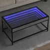 Image de vidaXL Table basse avec LED infini sonoma gris 90x50x41 cm table dappoint table de salon table latérale bout de canapé 847690