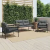 Image de vidaXL Ensemble de meubles de balcon avec coussins 3 pcs noir acier ensemble de meubles dextérieur ensemble de balcon de 3283635
