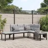Image de vidaXL Salon de jardin avec coussins 4 pcs noir acier enduit de poudre ensemble de canapés de jardin ensemble de canapés 3283662
