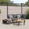 Image de vidaXL Salon de jardin 3 pcs avec coussins noir aluminium ensemble de canapés de jardin ensemble de canapés de patio 3283683