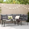 Image de vidaXL Ensemble de canapés de jardin et coussins noir acier textilène ensemble de meubles dextérieur ensemble de 3283746