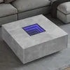 Image de vidaXL Table basse avec LED infini gris béton 100x100x40 cm 3284045