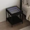 Image de vidaXL Table de chevet avec LED infini noir 40x40x49 cm 3284096