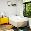 Image de vidaXL Cadre de lit Crème 100 x 200 cm Tissu sommier cadre de lit plateforme cadre de lit rembourré meuble de chambre à 3284455