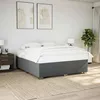 Image de vidaXL Cadre de lit Gris foncé 200 x 200 cm Tissu sommier cadre de lit plateforme cadre de lit rembourré meuble de 3284500