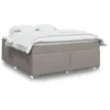 Image de vidaXL Sommier à lattes de lit avec matelas Taupe 180x200 cm Tissu lit lit à plate-forme lit à panneaux meuble de 3285155