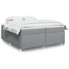 Image de vidaXL Sommier à lattes de lit avec matelas Gris clair 200x200cm Tissu 3285158