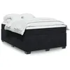 Image de vidaXL Sommier à lattes de lit avec matelas Noir 140x190 cm Velours lit lit à plate-forme lit à panneaux meuble de 3285283