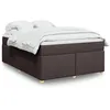 Image de vidaXL Sommier à lattes de lit avec matelas Marron foncé 140x190 cm 3285376