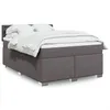 Image de vidaXL Sommier à lattes de lit avec matelas Gris 140x190 cm Similicuir lit lit à plate-forme lit à panneaux meuble de 3286122
