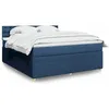 Image de vidaXL Sommier à lattes de lit avec matelas Bleu 180x200 cm Tissu 3287555