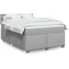 Image de vidaXL Sommier à lattes de lit avec matelas Gris clair 140x190cm Tissu 3288197