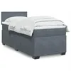 Image de vidaXL Sommier à lattes de lit et matelas Gris foncé 90x190 cm Velours lit lit à plate-forme lit à panneaux meuble de 3288481