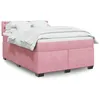 Image de vidaXL Sommier à lattes de lit avec matelas Rose 140x190 cm Velours 3288623