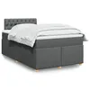 Image de vidaXL Sommier à lattes de lit avec matelas Gris foncé 120x200cm Tissu 3288955