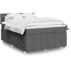 Image de vidaXL Sommier à lattes de lit avec matelas Gris foncé 160x200cm Tissu 3289427