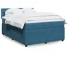 Image de vidaXL Sommier à lattes de lit et matelas bleu 140x190 cm velours 3290044