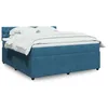 Image de vidaXL Sommier à lattes de lit et matelas bleu 180x200 cm velours 3290116