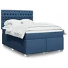 Image de vidaXL Sommier à lattes de lit avec matelas Bleu 140x190 cm Tissu 3290496