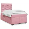 Image de vidaXL Sommier à lattes de lit avec matelas Rose 120x200 cm Velours 3290893