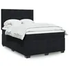 Image de vidaXL Sommier à lattes de lit avec matelas Noir 140x190 cm Velours 3290908